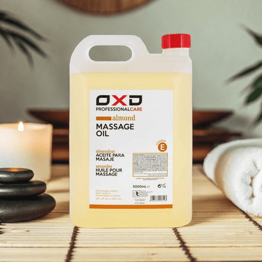 OXD Professional Care - Massage Olie - Sweet Almond - 5000ml - OXD Professional Care massageolie met zoete amandel, 5000ml navulverpakking – professionele massageolie in grote jerrycan voor intensief gebruik.