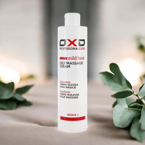 OXD Professional Care - Oily Massage Cream - Mild Heat - 500ml. Professionele verwarmende olieachtige massage crème voor spierverzorging