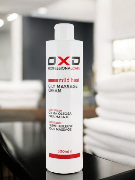 OXD Professional Care - Oily Massage Cream - Mild Heat - 500ml. Professionele verwarmende olieachtige massage crème voor spierverzorging