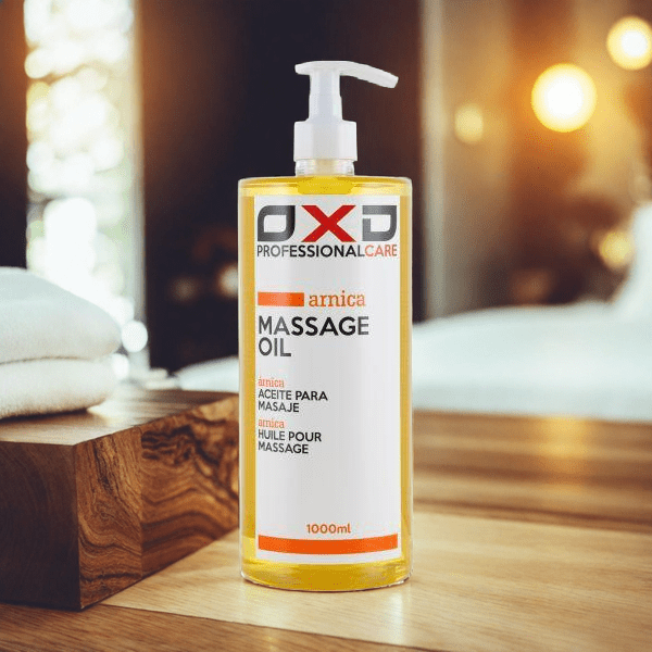 OXD Professional Care - Professionele Massage Olie - Arnica - 1000ml - OXD Professionele massageolie met arnica, 1000ml fles – ideaal voor sportmassage, spierherstel en fysiotherapie – hoogwaardige massage olie voor professioneel gebruik.