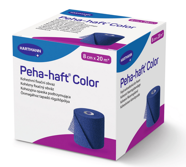 Peha-haft Color - Fixatiezwachtel - Latexvrij - Blauw - 8cm x 20m