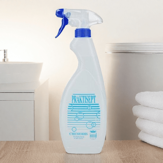 Praktisept - Reinigingsmiddel - Sprayflacon - 500 ml.Snelle & effectieve reiniging in sprayflacon. Desinfectiespray voor professioneel gebruik. Desinfectiespray kopen doe je bij KS Medical Group.