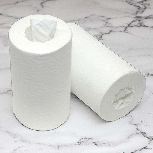 Poetsrol Mini 2-laags – 60 Meter zonder koker – Voor hygiënisch en efficiënt gebruik in dispenser of wandhouder.