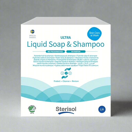 Sterisol ULTRA Vloeibare Zeep & Shampoo, 2,5L, Parfumvrij, Hypoallergeen - KS Medical Group