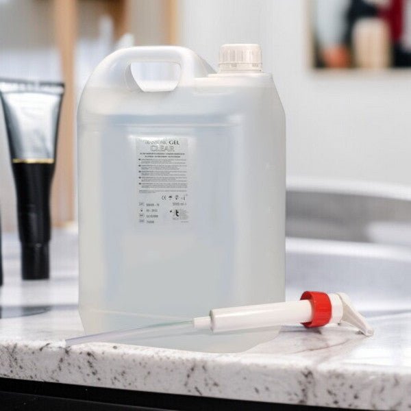 Transonic Ultrasound Gel - Clear - 5000ml - Harde Container + Doseerpomp. Transparante contactgel met doseerpomp. Geschikt voor ipl en laserbehandelingen, echografie , HIFU, EMS. Echo gel kopen doe je bij KS Medical Group.