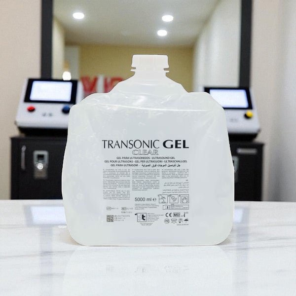 Transonic Ultrasound Gel - Clear - 5000ml - Normaal. Transparante huidvriendelijke contactgel voor IPL & Laserbehandelingen en echografie. Contactgel kopen doe je bij KS Medical Group.