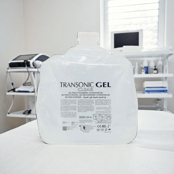 Transonic Ultrasound Gel - Clear - 5000ml - Normaal. Transparante huidvriendelijke contactgel voor IPL & Laserbehandelingen en echografie. Contactgel kopen doe je bij KS Medical Group.