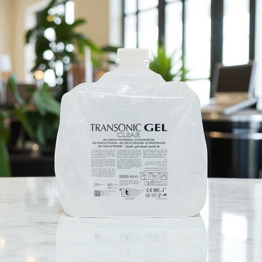 Transonic Ultrasound Gel - Clear - 5000ml - Normaal. Transparante huidvriendelijke contactgel voor IPL & Laserbehandelingen en echografie. Contactgel kopen doe je bij KS Medical Group.