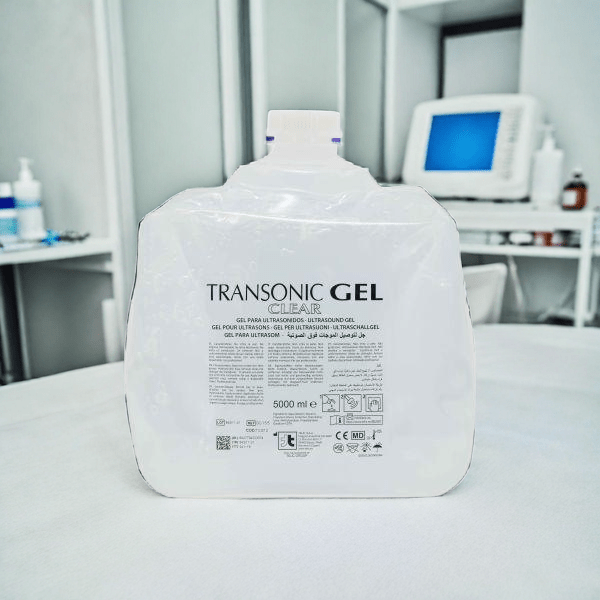 Transonic Ultrasound Gel - Clear - 5000ml - Normaal. Transparante huidvriendelijke contactgel voor IPL & Laserbehandelingen en echografie. Contactgel kopen doe je bij KS Medical Group.