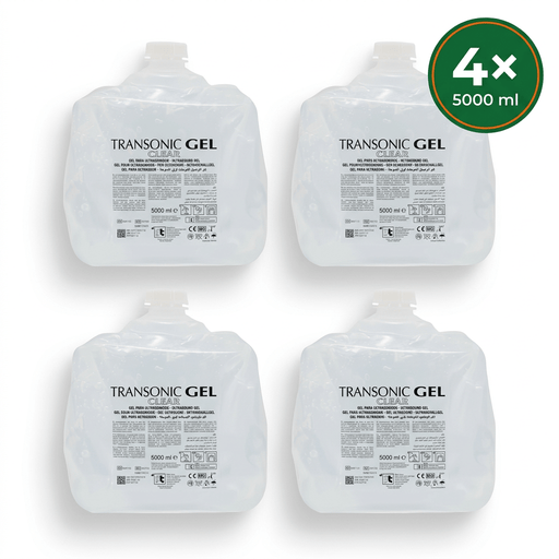 Flatlay van vier Transonic cubitainers met KSMG-badge 4× 5000 ml