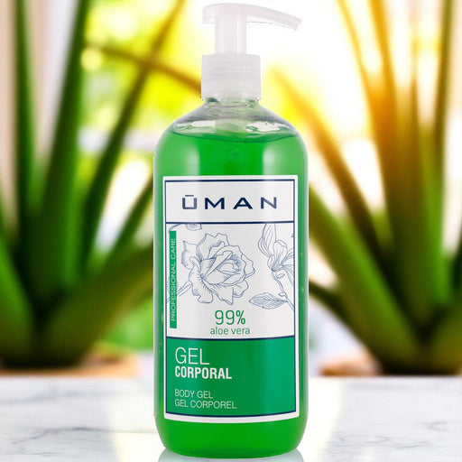 Uman - Aloë Vera Gel - Verkoelende Gel - 500ml. Verkoelende en hydraterende Gel voor de gevoelige huid na laser ontharing of andere cosmetische behandelingen. 99% pure aloë vera gel.