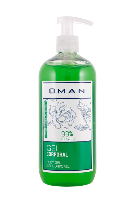 Uman - Aloë Vera Gel - Verkoelende Gel - 500ml. Verkoelende en hydraterende Gel voor de gevoelige huid na laser ontharing of andere cosmetische behandelingen.