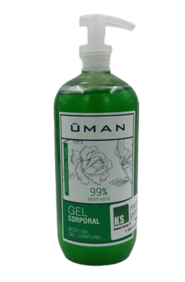 Uman - Aloë Vera Gel - Verkoelende Gel - 500ml. Verkoelende en hydraterende Gel voor de gevoelige huid na laser ontharing of andere cosmetische behandelingen.
