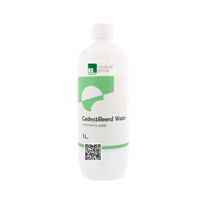 Water gedemineraliseerd (gedestilleerd) - 1 liter - Demi water kopen doe je bij KS Medical Group