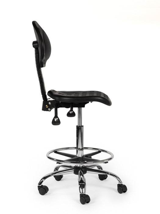 Werkstoel Zwart met Voetring