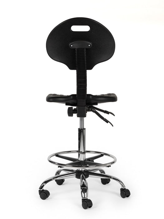 Werkstoel Zwart met Voetring