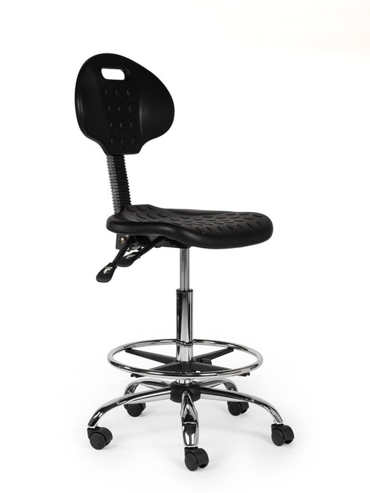 Werkstoel Zwart met Voetring Standaard