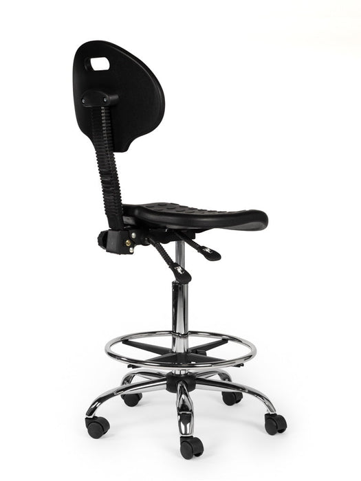 Werkstoel Zwart met Voetring