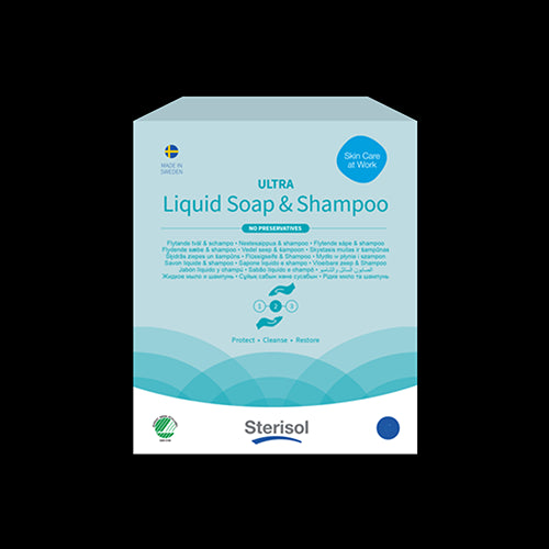 Sterisol ULTRA Vloeibare Zeep & Shampoo, 2,5L, Swan Label