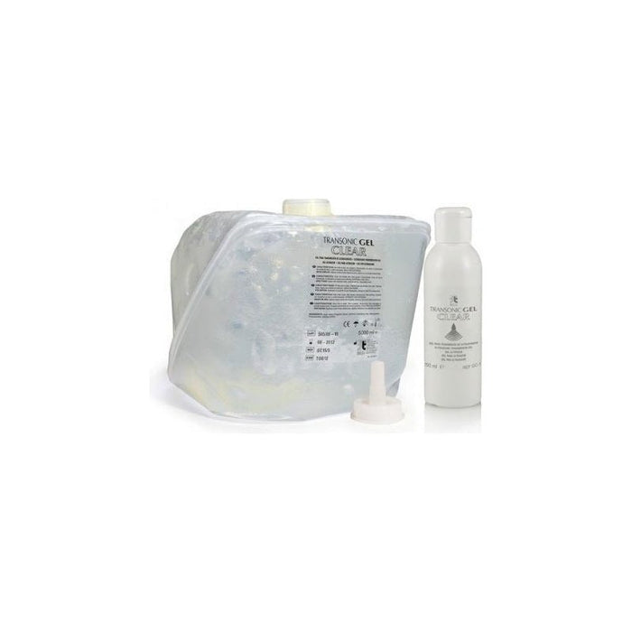Transonic Ultrasound Gel - Clear - 5000ml - Normaal. Transparante huidvriendelijke contactgel voor IPL & Laserbehandelingen en echografie. Contactgel kopen doe je bij KS Medical Group.